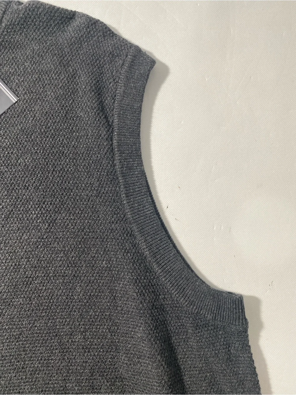 NEW Tall Mens 2XT Roundtree & Yorke Sweater Vest 1/4 Zip Cotton Bld Charcoal $60